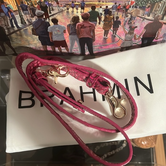 Brahmin Pink Croc-Embossed Tote - Picture 8 of 11